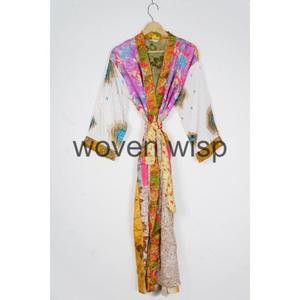 100% Silk <b>Kimono</b> Robes for <b>Women</b> Floral Pattern Quick Dry Thermal and Smooth Features Drawstring Closure for All Seasons - Product Image 5