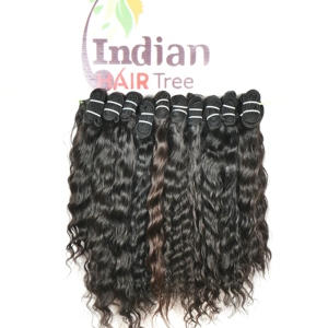 Extensions de cheveux humains indiens Remy 100% non traités, mèches ondulées, cuticules alignées, style tissage à l'eau, vente en gros, fournisseurs vierges - Product Image 2