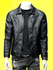Chaqueta de Cuero para Hombre, Fabricada con Piel de Becerro, Estilo Moderno con Botones, Chaqueta de Cuero Premium para Hombre - Product Image 5