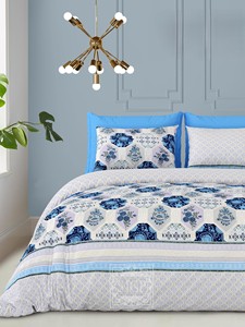 Sábana plana de tamaño King con estampado dorado, 2 fundas de almohada, Algodón puro, duradero, estampado moderno, resistente a la decoloración/arrugas, sábanas de lujo para - Product Image 5