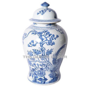 High-end Chinese Antique Hand Painted Blue White Porcelain Decorations Ceramic <b>Spice</b> Ginger <b>Jars</b> Decorative Ginger <b>Jar</b> - Product Image 1