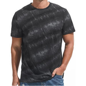 เสื้อยืดคอกลมทรงสลิมฟิตยืดหยุ่นสำหรับผู้ชายพิมพ์ลายสด - Product Image 1