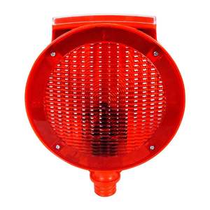 Aluminum & Plastic ABS PC <b>Solar</b> Round Flashing Traffic Warning <b>Light</b> Set-Orange - Product Image 3