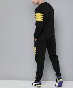 Ensemble survêtement de haute qualité, noir jet, demi-zip, coupe régulière, hiver, écologique, respirant, survêtement personnalisé imprimé, sweat-shirt et pantalon - Product Image 5