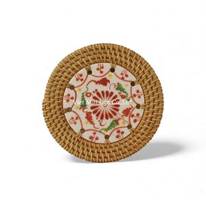 Natural Rattan Coaster Handmade With Traditional Weaving Technique For Home <b>Table</b> <b>Protection</b> - Product Image 1