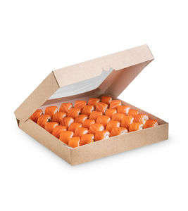 Caja de entrega de alimentos OSQ TABOX PRO 2500 de alta calidad, contenedor ecológico de cartón kraft para llevar con ventana, paquete plano. - Product Image 1