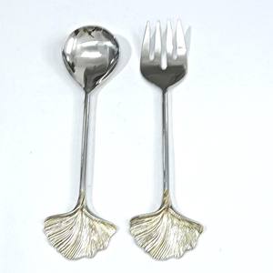 Juego de Cubiertos para Ensalada Decorativos de Acero Inoxidable con Diseño de Cola de Sirena Hecha a Mano en Dorado, Juego de Cubiertos para Servir en la Cocina - Product Image 3