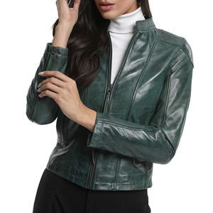 Chaqueta de Cuero para Mujer de Alta Calidad, Diseño Elegante, Color Personalizado, Resistente al Viento, Antiarrugas, Servicio OEM - Product Image 1