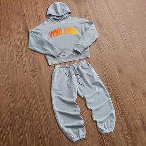 ชุดวอร์มพิมพ์ลายวินเทจแบบสั่งทำพิเศษ เนื้อผ้าฝ้ายน้ำหนักเบา 400 GSM ทรงหลวม สไตล์โอเวอร์ไซส์ พร้อมฮู้ดและกางเกงจ็อกเกอร์ ชุดลำลองสำหรับฤดูหนาวสำหรับผู้ชาย - Product Image 1