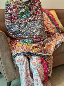 ผ้าคลุมไหล่กำมะหยี่สำหรับผู้หญิง งานปักกระจก ลายฉลุ ขอบงานปักคุณภาพสูง อเนกประสงค์ ระบายอากาศได้ดี ราคาสุดคุ้ม - Product Image 5