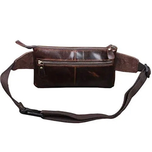 Riñonera de cuero de grano completo personalizada de alta calidad para hombres Cinturón de pecho y trasero de cuero genuino con cierre de cremallera para exteriores - Product Image 6