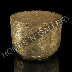 Metal Embossed Customisable Luxury Quality Planter Decorative Round Shape for Indoor & Outdoor Home Decor Pots - Product Image 4