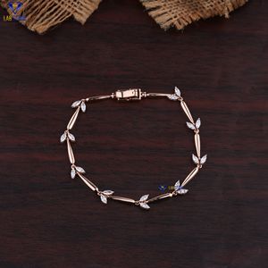 0.68 TDW Marquise Diamond <b>Rose</b> <b>Gold</b> Ring by Labstone Charming Diamond Bracelet EF-VS Colour - Product Image 1