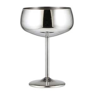 Gobelet à pied élégant en acier inoxydable de 350 ml, moderne, à large ouverture, pour verres à vin, bars, fêtes, mariages - Product Image 1