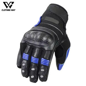 Guantes de Motociclismo Profesionales de Cuero para Hombre, Pantalla Táctil Completa, Impermeables, Transpirables, Cierre de Velcro - Product Image 2