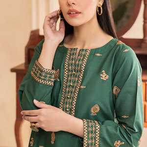 Vente en gros de 3 pièces de pelouse salwar kameez pour femmes, broderie surcousue du pakistan Salwar et pelouse dupata - Product Image 3