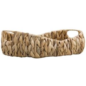 Bandeja de servicio decorativa de jacinto de agua natural al por mayor asas de mimbre de bambú ovaladas de tamaño personalizado multiusos King Craft Viet - Product Image 5