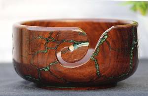Yarn Bowl Wooden Lichtenberg Figure Resin Wooden Large Bowl for knitting Best <b>Gift</b> for <b>Mother</b> <b>Birthday</b> Christmas - Product Image 3