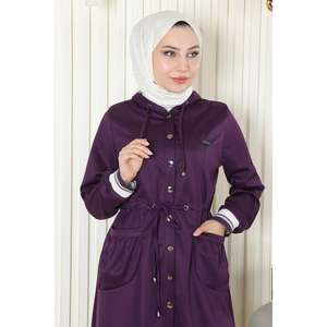 Ensemble en tissu éponge à capuche Mor MSW19196-3, pantalon décontracté coupe ajustée, hauts longs et courts pour l'automne et l'hiver, commande minimum de 3 pièces - Product Image 2