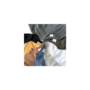 Venta al por mayor 100% algodón O-cuello camiseta personalizable impresión LOGO patrón sólido tejido de punto - Product Image 1