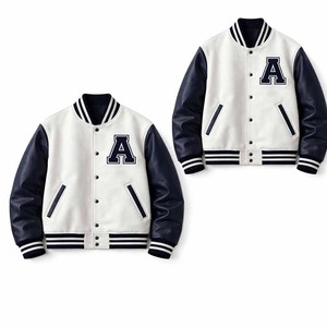 Veste bomber universitaire en cuir de haute qualité, broderie en chenille, style streetwear, pour hommes, personnalisable, séchage rapide, respirante - Product Image 2