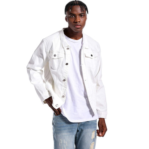 Veste en jean décontractée pour homme, printemps, coupe slim, lavée, bouton personnalisé, veste coupe-vent en jean, service OEM - Product Image 2