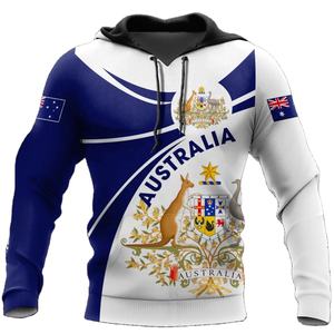 Sudadera con Capucha de Canguro con Estampado 3D para Hombre, Otoño/Invierno, Bandera de Australia Personalizada, Transpirable, Cortavientos, de Secado Rápido, Forrada, Manga Larga - Product Image 2