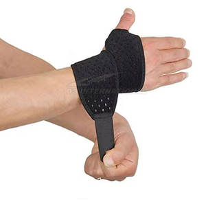 Muñequeras elásticas ajustables para uso en gimnasio de culturismo con fuerte soporte y muñequeras de ajuste seguro - Product Image 1