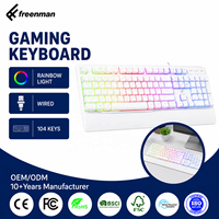 Clavier Gaming Filaire Ergonomique Anti-Ghosting 104 Touches Lumineux Arc-en-ciel Personnalisable pour Ordinateur Portable et de Bureau – Offre Spéciale