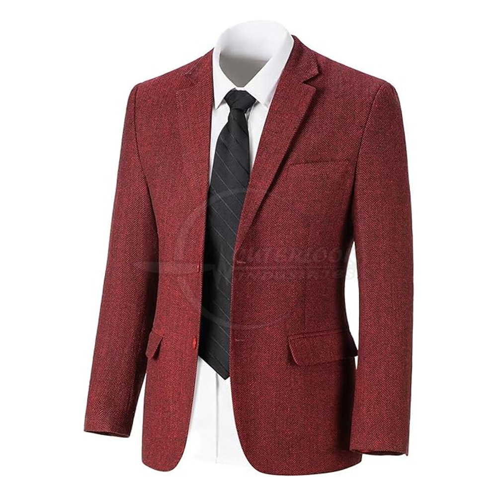 Vintage Tweed Jacket Men Stylish Durable Clothing
