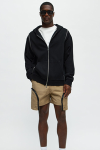 Short géométrique élégant pour hommes avec poche avant Short cargo en polyester à taille élastique de haute qualité pour hommes avec double poche cargo - Product Image 2