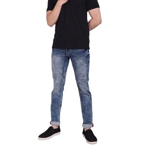 Hot Sale Custom Men's Mid Straight <b>Jeans</b> Pant Breathable <b>Button</b> <b>Fly</b> Closure Lightweight Casual Regular Fit Customized - Product Image 1