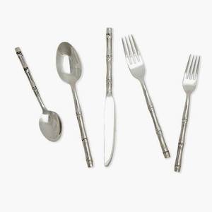 Gran calidad de acero inoxidable chapado en oro redondo mango forjado al por mayor hecho en La India juego de cubiertos para eventos cenas fiesta - Product Image 3