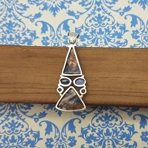 จี้เงินสเตอร์ลิง925อัญมณีสีฟ้า sodalite เครื่องประดับทำด้วยมือเงินอัญมณีจี้เครื่องประดับเงิน Sodalite สำหรับสร้อยคอ - Product Image 5