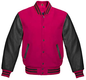 Chaqueta de béisbol para hombre, cuerpo de lana y mangas de cuero genuino, chaqueta con letras hecha en Pakistán 2025 - Product Image 1