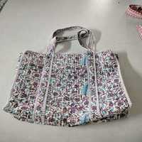 Tas Tote Wanita Musim Panas Buatan Tangan Mewah Motif Cetak Katun Berlapis Resleting Kapasitas Besar Tahan Lama Grosir