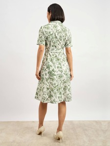 Fait à la main en coton indien à manches courtes imprimé fleuri lavable femmes fête vêtements de plage été robes décontractées taille naturelle - Product Image 5