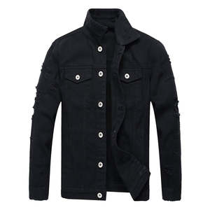 Veste pour homme Veste en jean unie vierge Quantité en vrac pour homme Nouvelles vestes tendance en denim décontractées avec poches latérales et col rabattu pour homme - Product Image 2