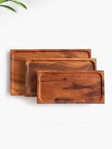 Bandeja de servicio de madera rústica moderna con esquinas redondeadas, acabado pulido suave y grano natural - Product Image 4