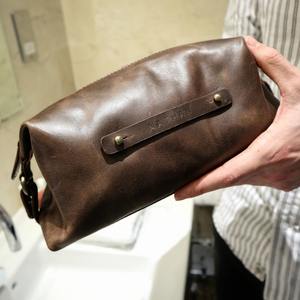 Bonne qualité hommes Kits étanche sac de rasage nouvelle mode Logo personnalisé poignée en cuir fermeture à glissière TYG-0063 - Product Image 5