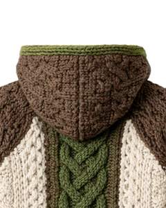 Pull à capuche en tricot torsadé vert et marron personnalisé pour femmes, pull épais et chaud d'hiver, style fait main, streetwear décontracté pour femmes - Product Image 6