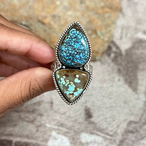 Elegante anillo fino de Plata de Ley 925, joyería de compromiso de piedras preciosas turquesas naturales de alta calidad para regalo de fiesta diseñado para - Product Image 1