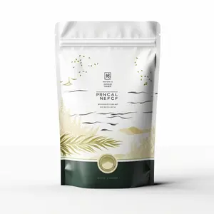 Brown Rice Matte White Package Stand Pouch Gravure Printed Aluminum Foil Packaging Zip <b>Lock</b> Bag Doypack Mylar Food Grade Storage - Product Image 1