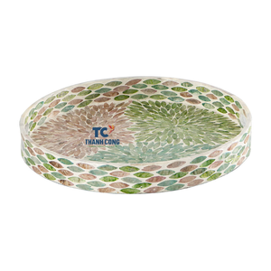 Plateaux ronds de luxe en nacre, plateaux de Table Gor, plateau de service décoratif haut de gamme pour la maison - Product Image 3