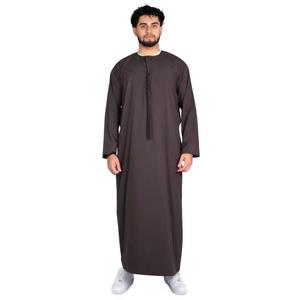 Thobes pour hommes, vêtements islamiques, vente chaude, faible MOQ, vêtements musulmans traditionnels, Jubba Thobe pour hommes, couleur unie - Product Image 1