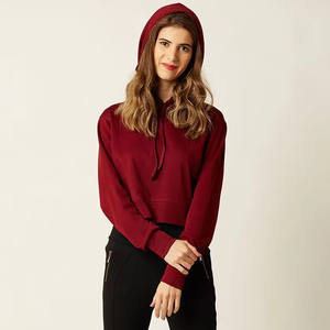 Sudadera con capucha de lana de algodón 100% de calidad superior personalizada para mujer, sudadera transpirable con diseño liso, moda para exteriores - Product Image 5