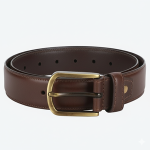 Cinturón de cuero de vaca atemporal de lujo con borde masculino de Divine International - Product Image 4