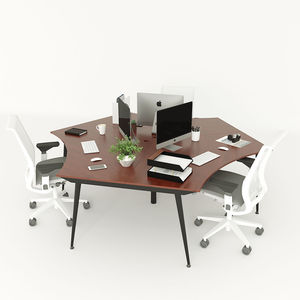 Mesa de Trabajo Contemporánea para 3 Personas, 240x208cm, con Patas Cónicas, Madera de Melamina, Escritorios de Oficina, Muebles para el Hogar y la Oficina - Product Image 2
