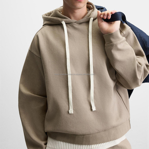 Vente en gros de sweats à capuche de style urbain en coton de haute qualité pour hommes, pull personnalisé à épaules tombantes pour l'hiver - Product Image 2