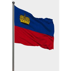 Drapeau de jardin extérieur du Liechtenstein, imprimé numériquement, en satin, avec mât en aluminium pour l'affichage - Product Image 1